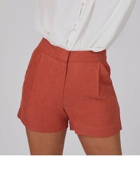ARITZIA WILFRED Fable Moroccan Spice Tencel & Linen Blend Pleated Front Shorts